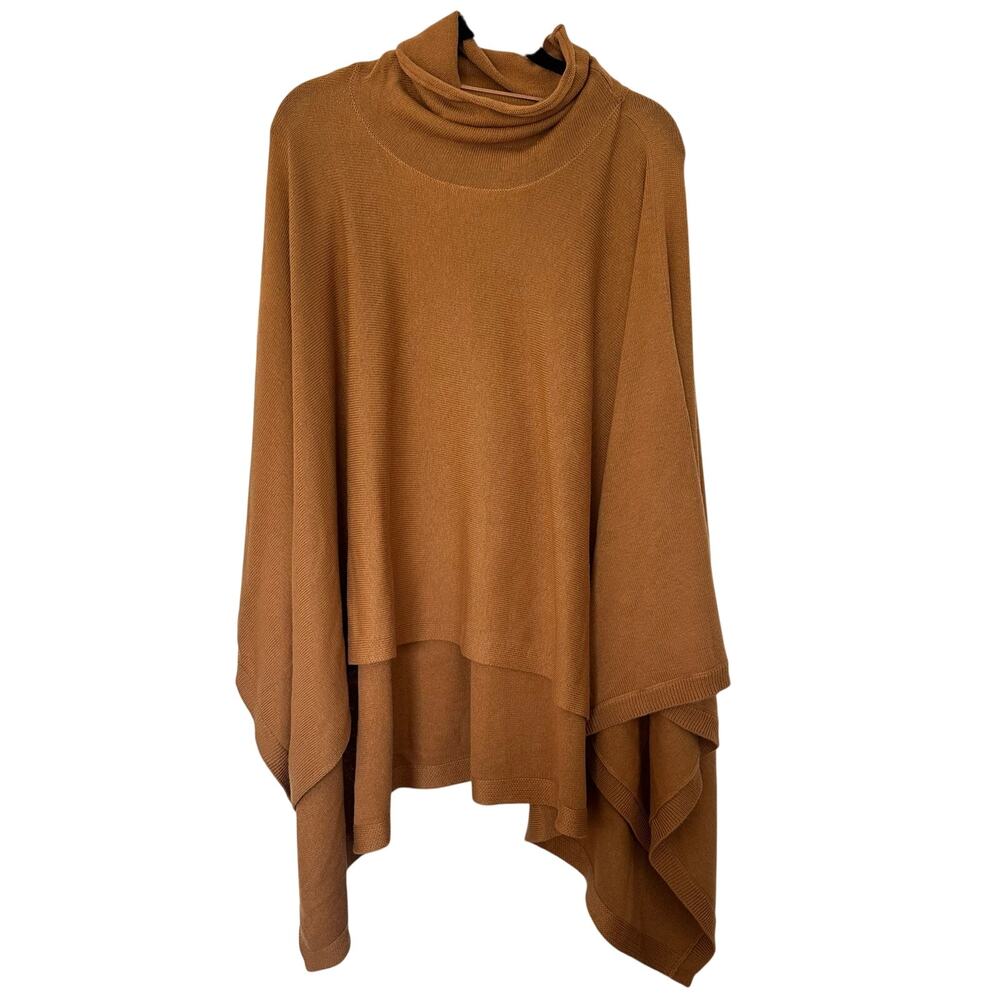 Nordstrom NWT Tan Sugar Merino Wool Organic Cotton Poncho Sweater Cape Boho